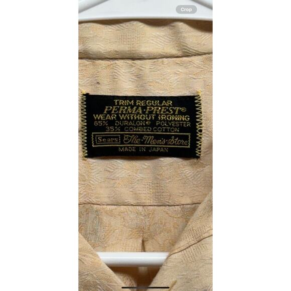 Vintage Sears Perma-Press Medium SHORT Sleeve SHIRT Wide Collar MADE IN JAPAN - Picture 2 of 11